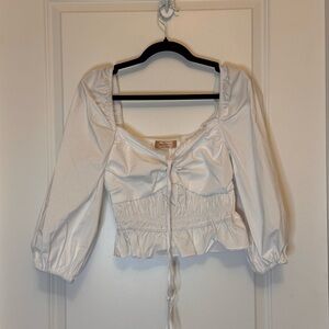 Bailey 44 Shani White Puff Sleeve Smocked Blouse